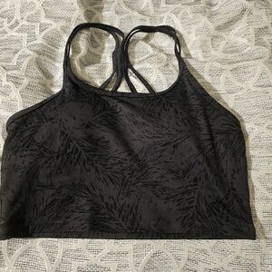 Zyia Sleek Black Patterned Sports Bra
